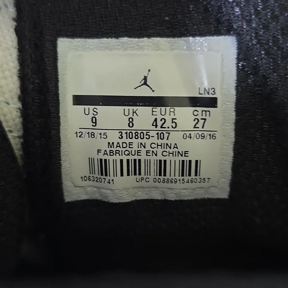 (J46) Mens Air Jordan Sneakers Retro 10 (2016) Sz 9 - Picture 10 of 10